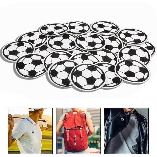 15 stk. Fodboldbroderede Patches Fodboldmærker Stryg På