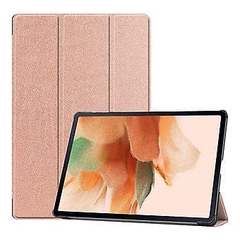 New Case for Galaxy TAB S7 FE/ T730 Tri-fold Caster Stand Ultra-thin P(Gold)