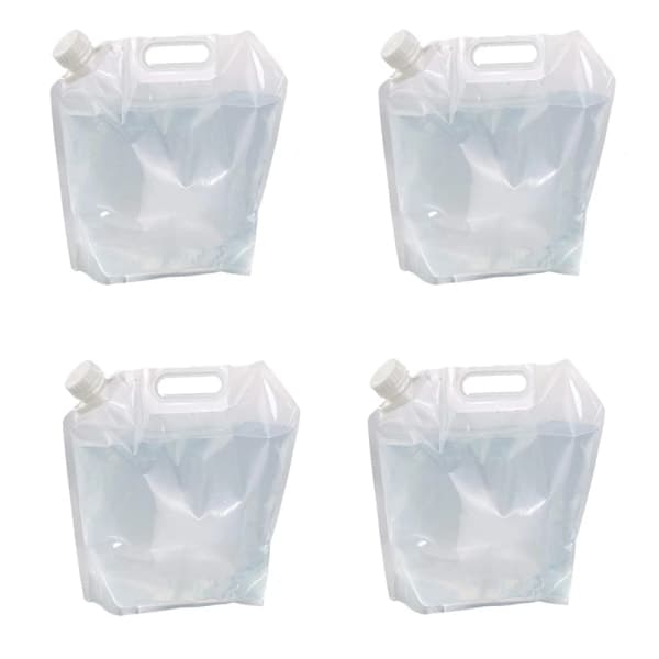 Sammenleggbar vannbeholder, drikkevannsbeholder sammenleggbar 5L Blå Hvit 4 White 4