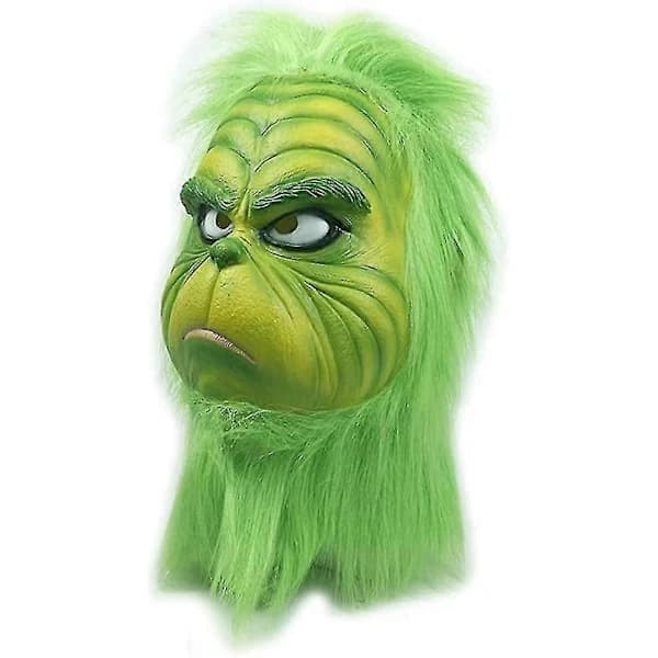 Jul Grön Tomte Latex Mask Universal Storlek Halloween Cosplay Kostym_Kvalitetspresenter
