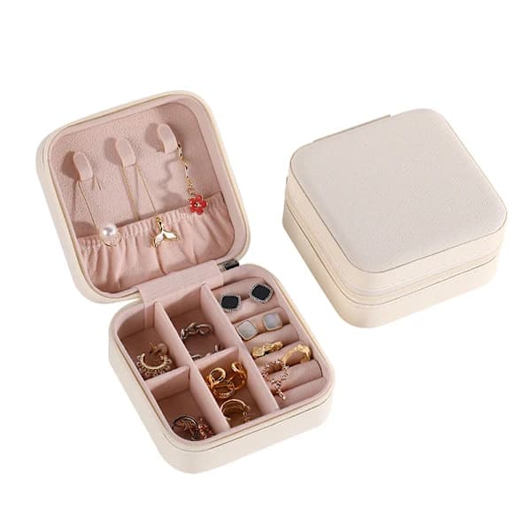 Personalized Leather Jewelry Box with Name and Birth Month Flower