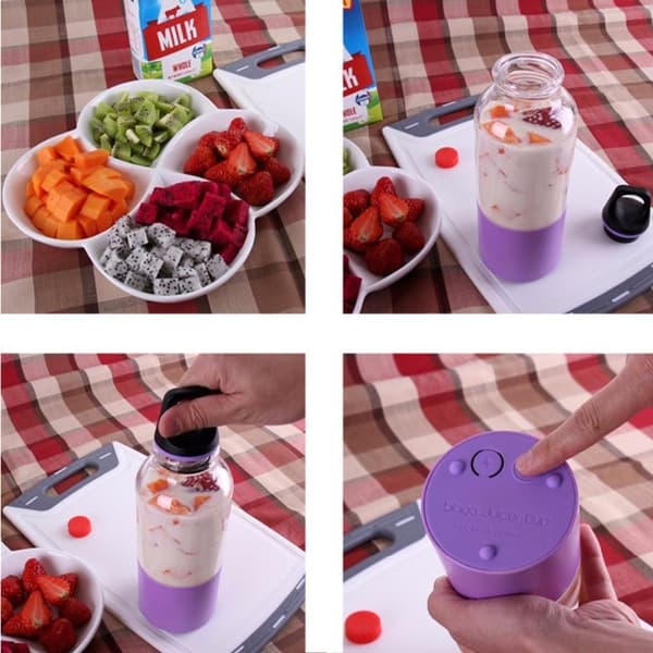 Bærbar USB-blender: Hurtig og nem juice, smoothie Blå blue