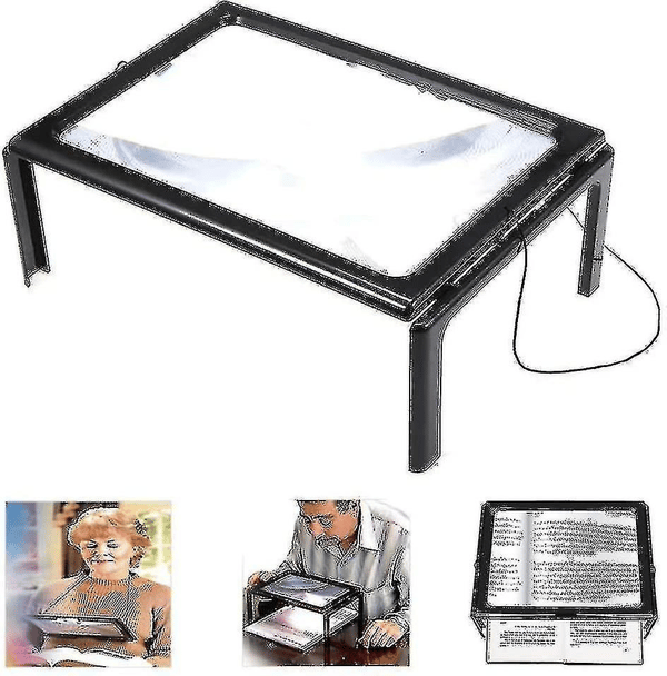 LED-lampe helsides læseforstørrelsesglas, tredimensionel foldning