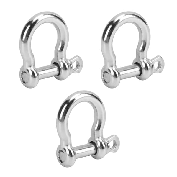 3 Pcs Screw Fastener Shackles with Bow Shape, Load Shackles for Paracord Survival Bracelets