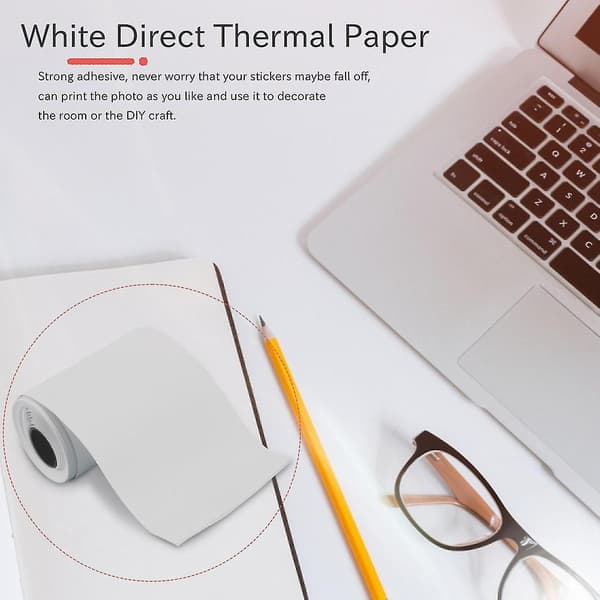 Printable Sticker Paper Blue on White Direct Thermal Paper Self-Adhesive