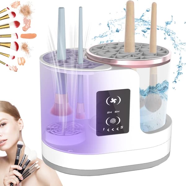 Makeup Brush Cleaner 3 in 1 Electric Makeup Brush Cleaner and Dryer, Automatic Makeup Brush Cleaning Machine with Multiple Drying Settings