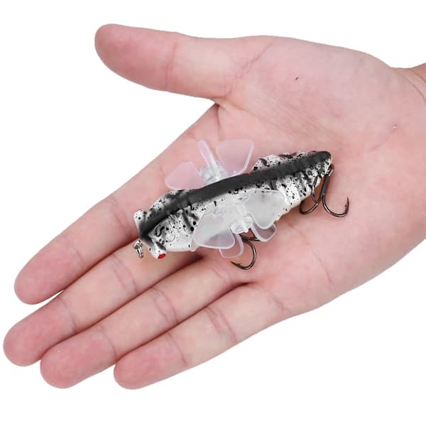 Hard Fishing Lure Bionic Cicada Shape Fishing Bait with Rotating Propeller Treble Hook 7.5cmY238-6[CO]