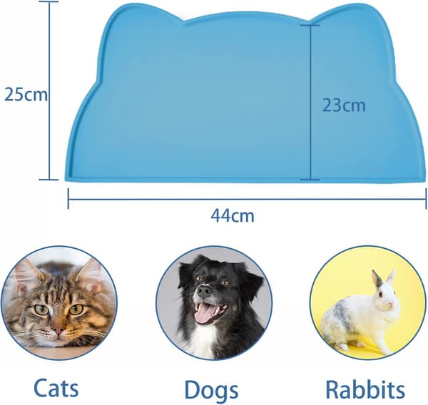 Matte til hunde- og katteskåler, sklisikker silikonmatte, vanntett kjæledyrmatte