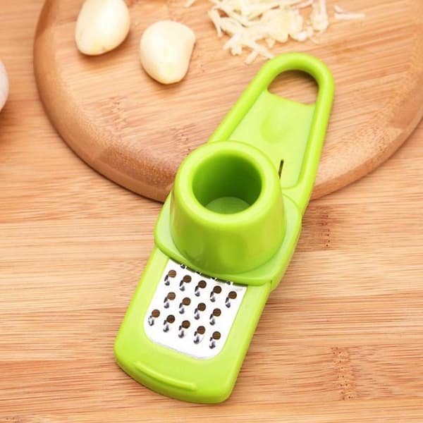 Stainless Steel + PP Manual Garlic Chopper Kitchen Tool (Green)