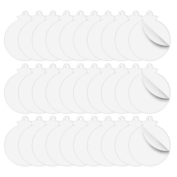 30 Pieces Blank Christmas Plaques - Round, Hanging Decorations