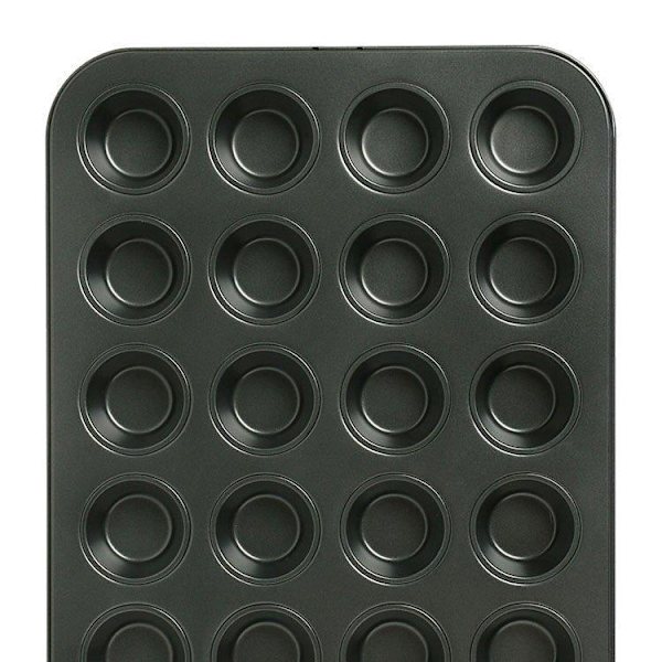 Minimuffins Muffinsplade 24 stk. Bageform Muffinsform Minimuffinsplade Non-Stick Silver silver