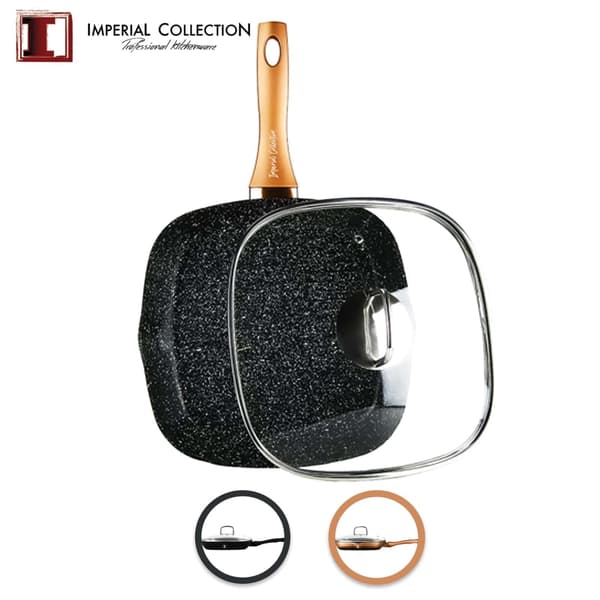 Imperial Collection 28cm Marmoripinnoitettu grillipannu Musta