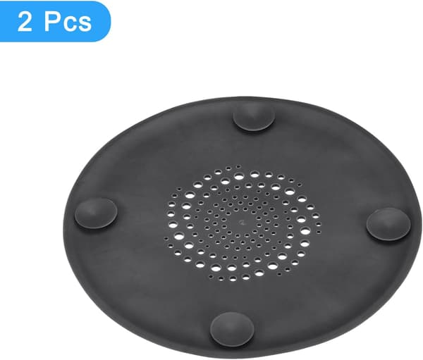 5.91 inch Round Drain Cover with Suction Cup for Kitchen, Bathroom, and Balcony Dark gray*2 Dark gray*2