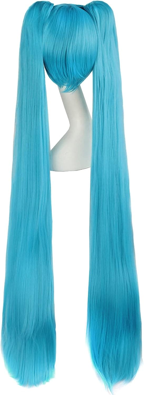 Hästsvansar Rak Lång Festkostym 120cm Cosplay Peruk (Cyan Blå) blå blue
