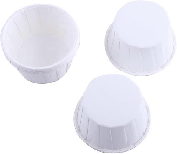 100 stk Cupcakeformer Mini Bakeformer Papirformer for Cake Pops Muffins Cupcakes (Hvit)