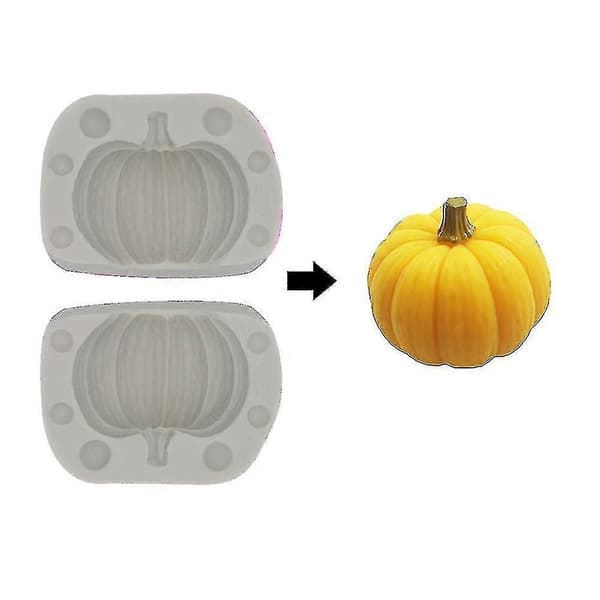 Gresskarformer i silikon, 2 stk. høstgresskarbakeformer, Halloween-gresskarbakeform i silikon, 3D Halloween-form for Halloween-godteribaking og kaker