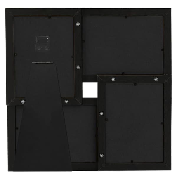 vidaXL Fotoramme til 4x(10x15 cm) billeder sort MDF Svart black