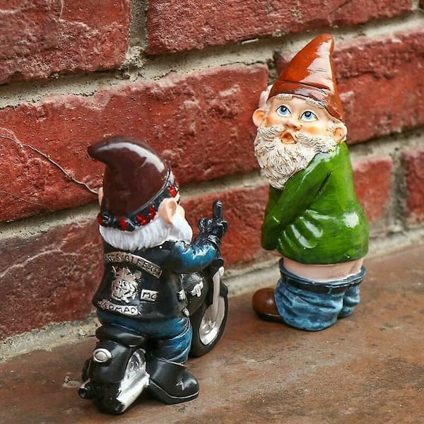 Trädgårdstomte Staty Stygg Tomte Rolig Tomte Trädgårdsdekoration 1 Styck