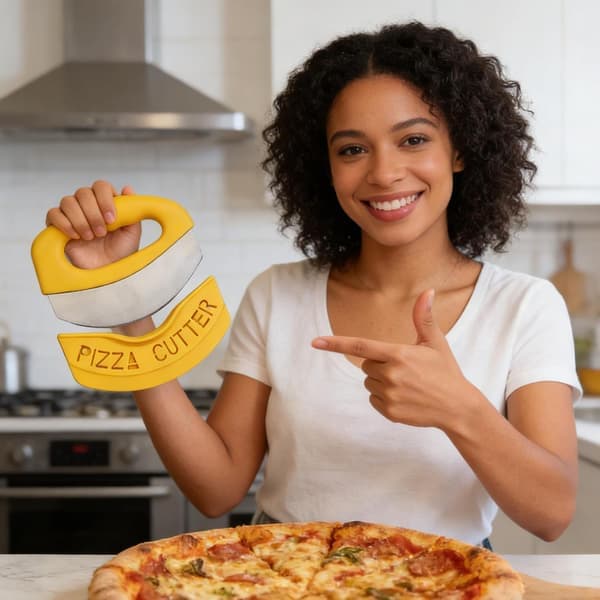 pc Pizzakutter med lokk, deigskrape, pizzaredskap, skarp matpizzaspade, gult kjøkkentilbehør for grilling av deigmat