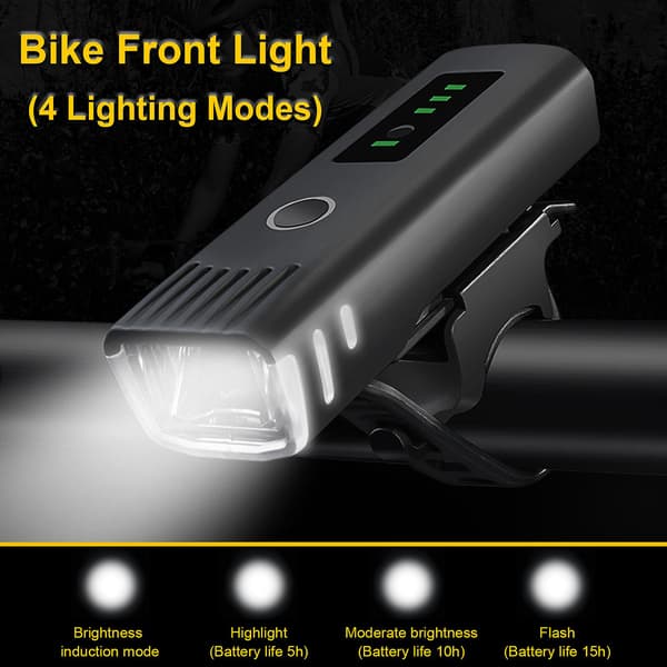Sykkellampesett, USB-oppladbar supersterk LED vanntett frontlykt-FY-