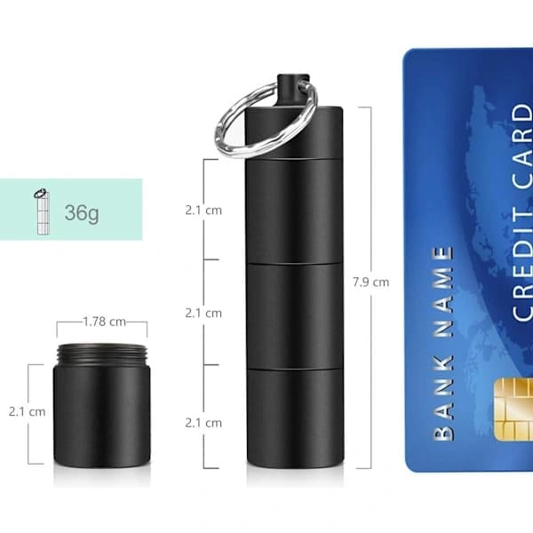 Small Pill Boxes (2-pack) - Keychain - Travel Metal - Pill Dispenser - Practical Pill Storage