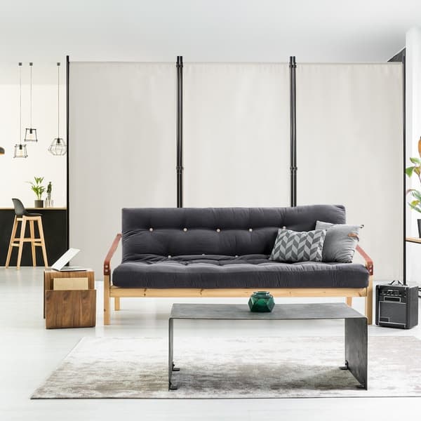 3-panels romdeler med justerbare understell og robuste hengsler og stålbase Beige
