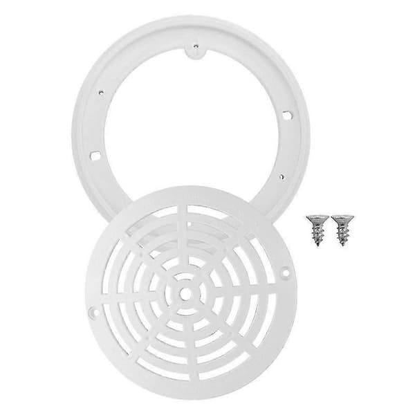 8-inch Pool Main Drain Cover Top Grille Bottom Mounting Plates White Replacement Pool Drain Cover