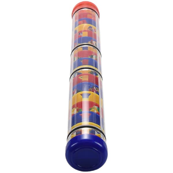Rainstick Toy 15.75 inch - Long Colorful Sound Stick with Rainbow Beans Inside