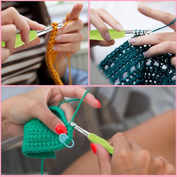 Crochet Hooks 8mm Colorful Knitting Crochet Hooks Set with Soft Grip, for Beginners and Experienced Crochet Lovers