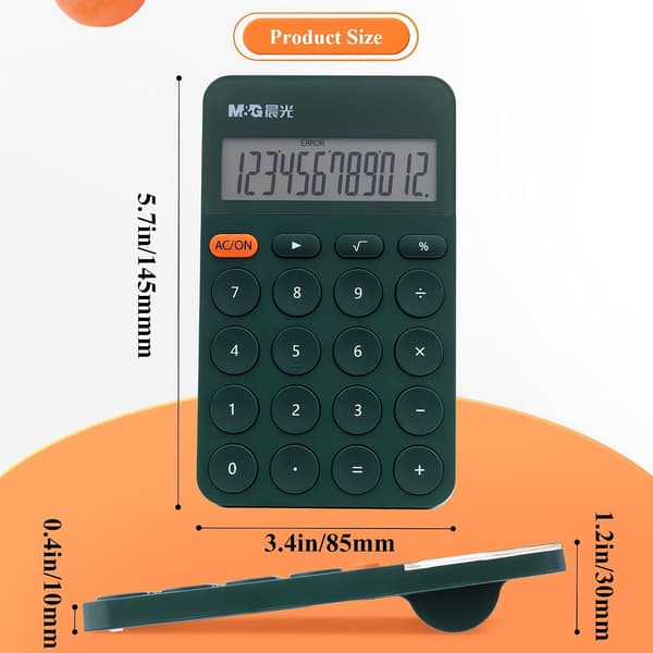 Desktop Calculator 12-Digit Calculator with Large LCD Display and Buttons, Auto Sleep, Portable Cute Calculator