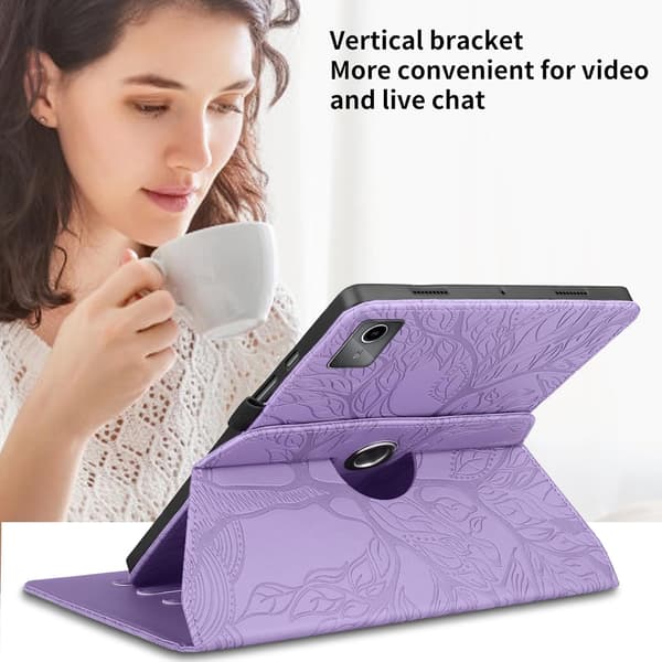 Etui til Lenovo Tab M11 11 2024 TB330FU Træmønster lilla