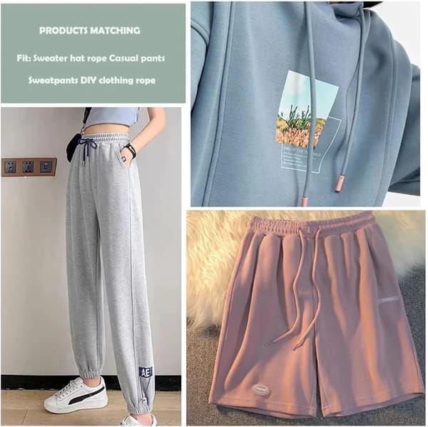 Drawstring Replacement with Easy Threader for Sweatpants, Shorts, Hoodies, Trousers, Jackets, and Coats, Dark Brown