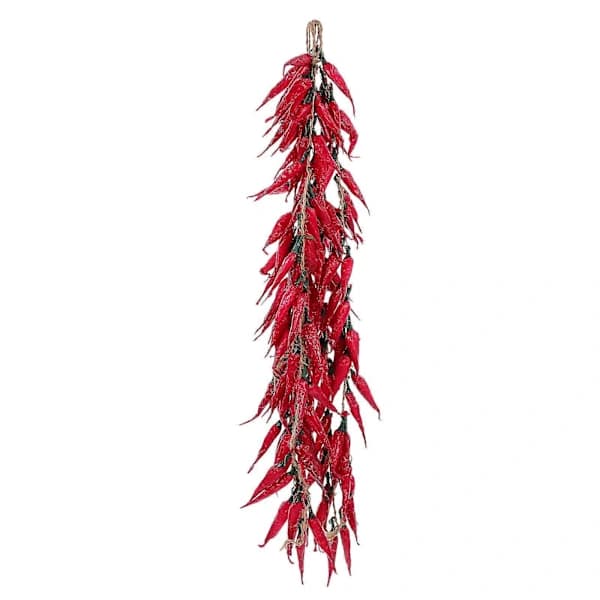 5 Pcs Artificial Red Chili Pepper Pendants Simulation Realistic Dried Red Chili Pepper Strings Red 58.00X7.50X1.00CM