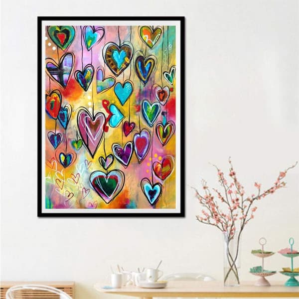 Kjærlighetsdiamantmaleri 5D DIY full diamant rund kunstlerret