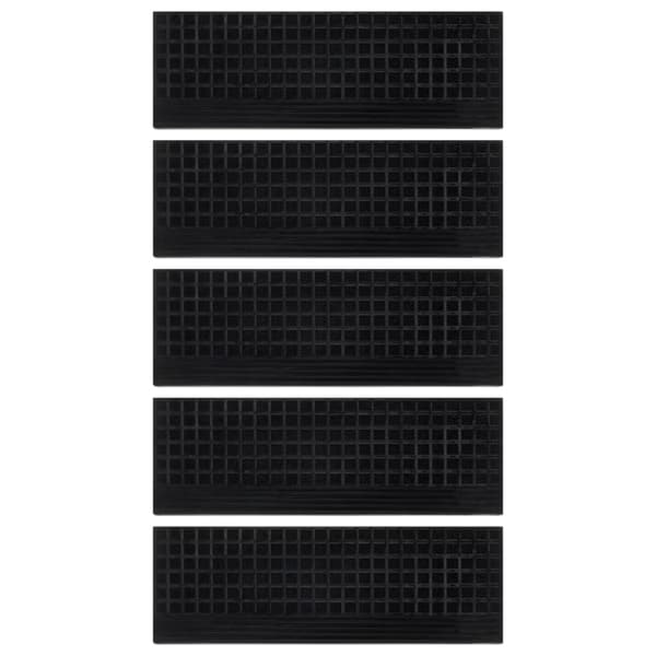 vidaXL Stair Mats 5 pcs 25x75 cm Rubber Svart 4800