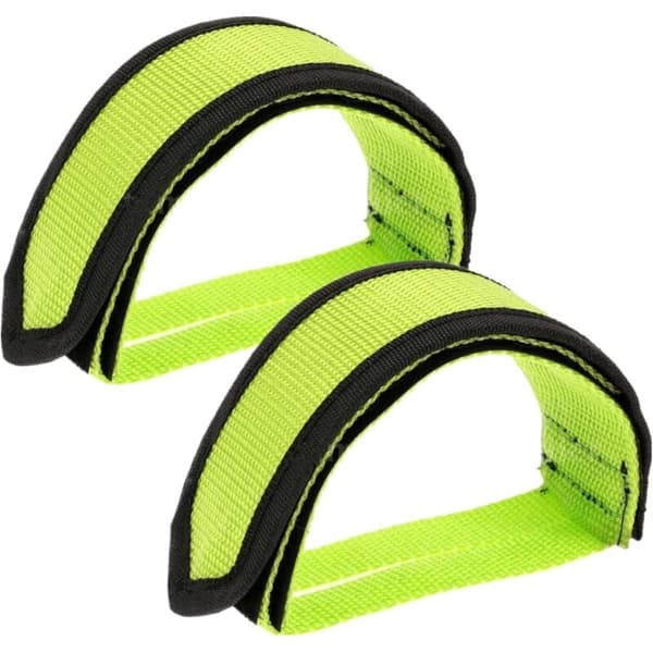 1 Pair Adjustable Non-Slip Nylon Bicycle Pedal Straps, Universal Bike Pedal Accessory for Beginners (Green)