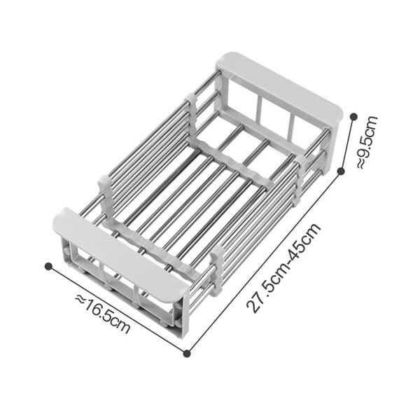Extendable Over Sink Dish Drying Rack with Adjustable Length
