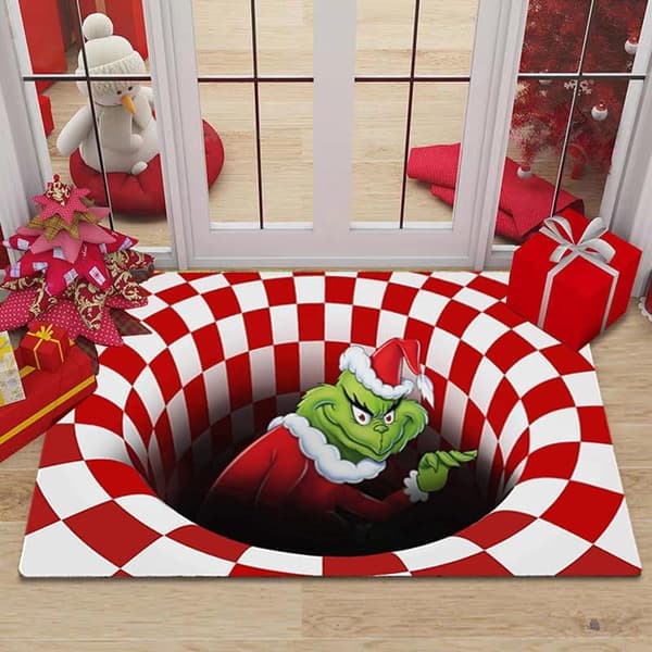 Grinch Jul Dørmatte 40x60cm - Sklisikker Innendørs/Utendørs Gulvmatte[JUN]