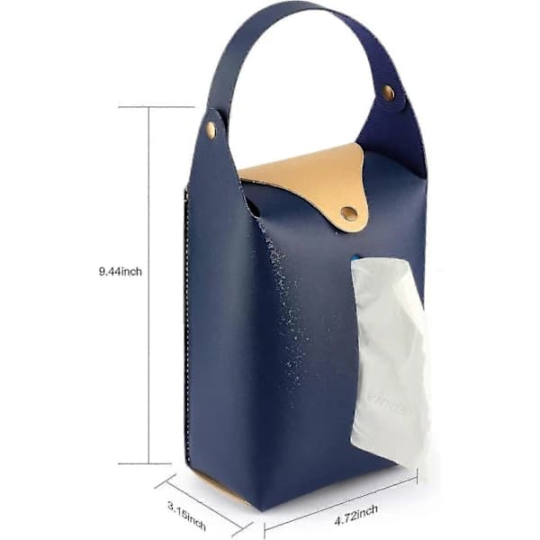 Rectangular PU Leather Tissue Box Cover, Hanging Tissue Box Holder, 24 x 12 x 8 cm, 2-pack