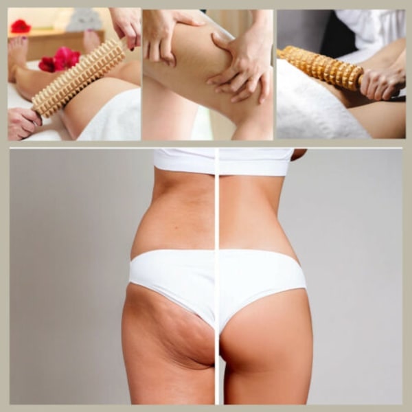 Massage Roller Stick i Trä Lymfmassage Hälsovård Celluliter
