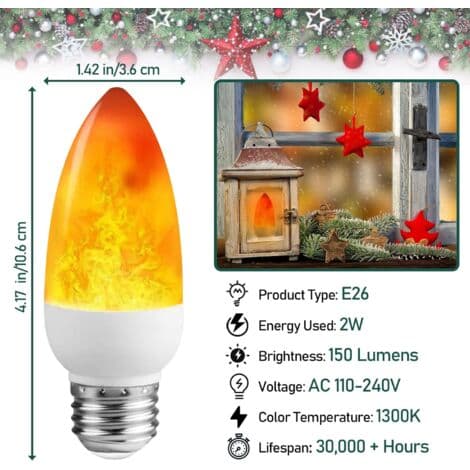 【2st】E27 LED-flammelampe, dekorativ stemningslampe
