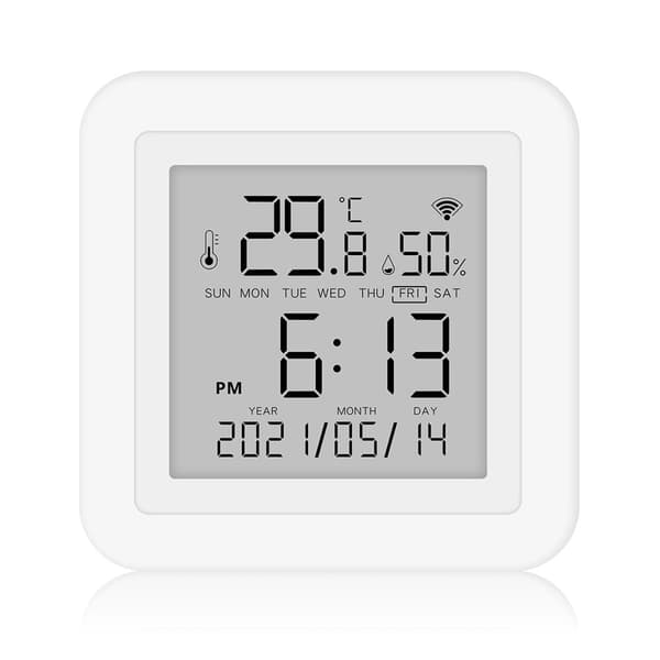 Wifi Termometer Hygrometer Innendørs Digital Temperatursensor, Kompatibel med Tuya Smart, 1 Sett