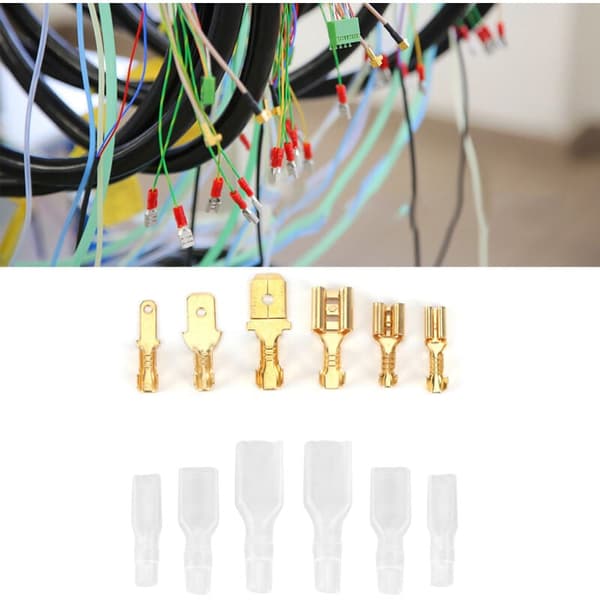 210 stk Gullisolerte Elektriske Kabelterminaler Hann Hunn 2.8/4.8/6.3mm