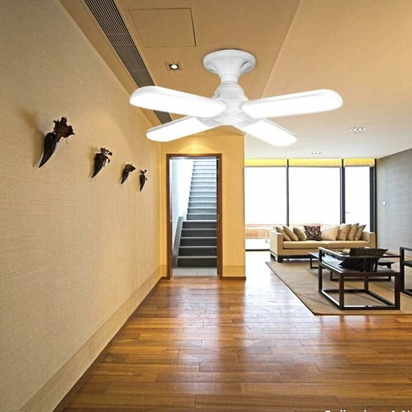 LED Ceiling Light, 60W E27 AC95-265V Four Super Bright LED Ceiling Lamps, Foldable Fan Lamp