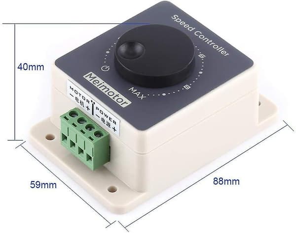 12V Motor Speed Controller, PWM Motor Speed Regulator Pulse Width Modulator DC10~60V 20A Waterproof Housing