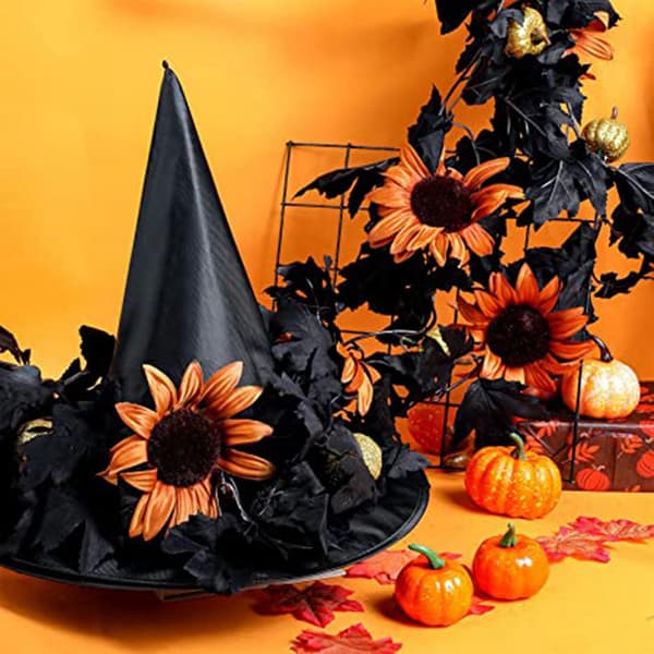 Halloween Autumn Maple Leaf Wreath Artificial Sunflower Pumpkin Wreath Halloween Background Decoration As shown As shown