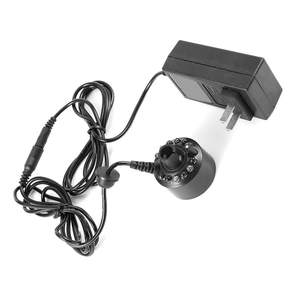 1 stk 12LED fargerik tåkegenerator for vannfontenedam med strømadapter 110-240V US-plugg