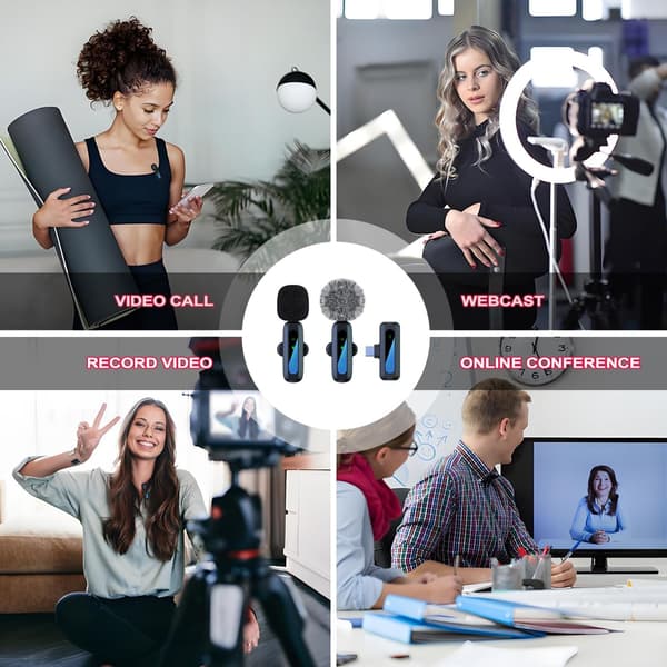 Wireless Lavalier Microphone For Android For PC Tiktok Youtube Video Recording Vlog Interview Livestreaming