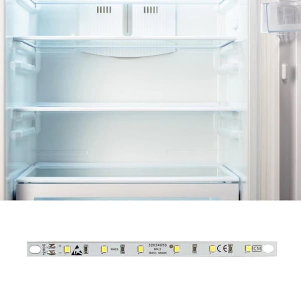 12V LED Refrigerator Light Strip PCB Panel 6500K White for Fridge Freezer Kitchen Appliance 5.31 Inch