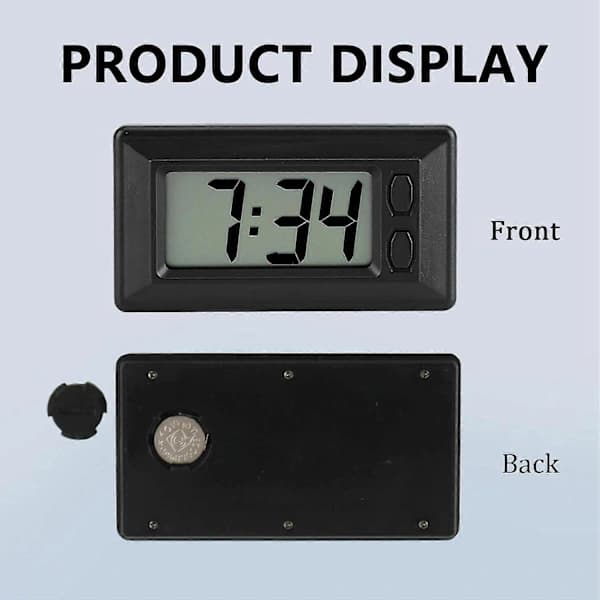 NA/Klocka Bil Klocka LCD Digital Klocka Mini Klocka Bilklockor för Instrumentbräda Lättläst Datum Tid Stora Siffror Batteridriven
